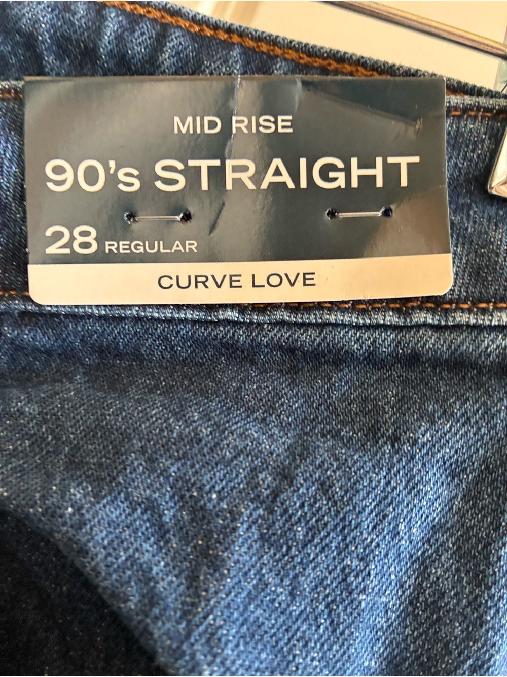 Abercrombie & Fitch 28R Dark Blue Mid Rise (90'sStraight style) Jeans Curve Love - Picture 4 of 16